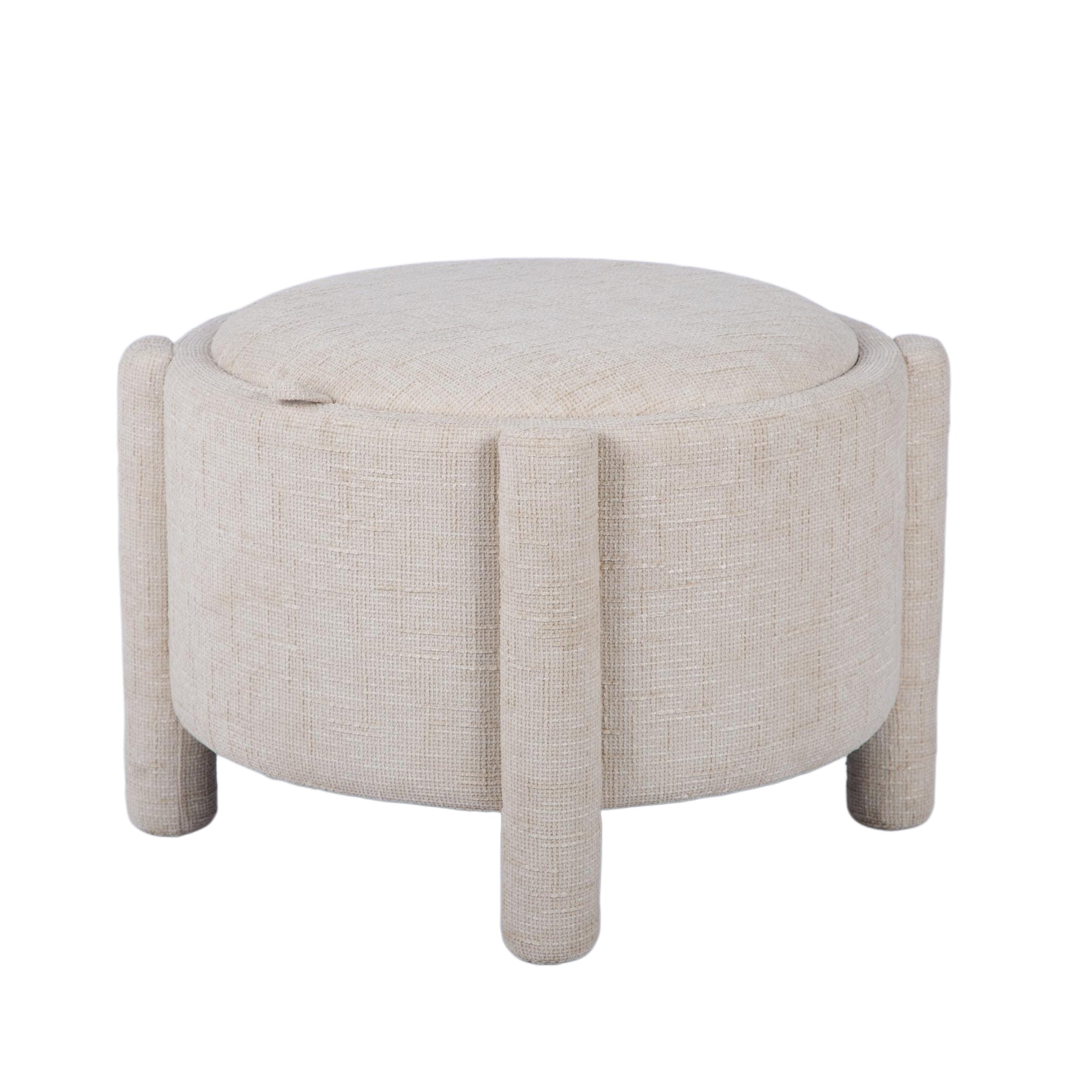 TOV Furniture Bellamy Railroad Chenille Storage Stool With Reversible Tray Top