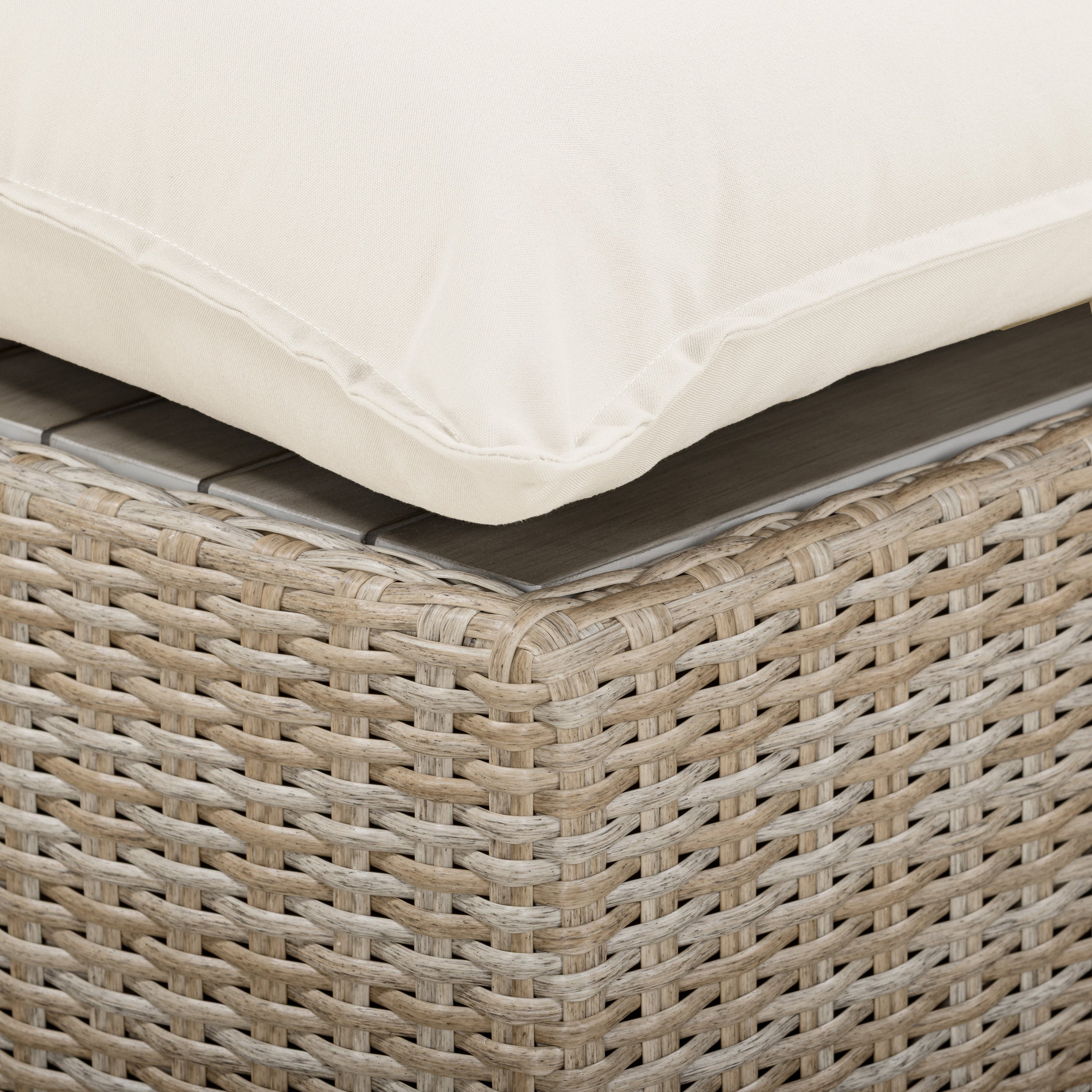 TOV Furniture Cali 4-Piece Performance Fabric & Wicker Outdoor Sectional