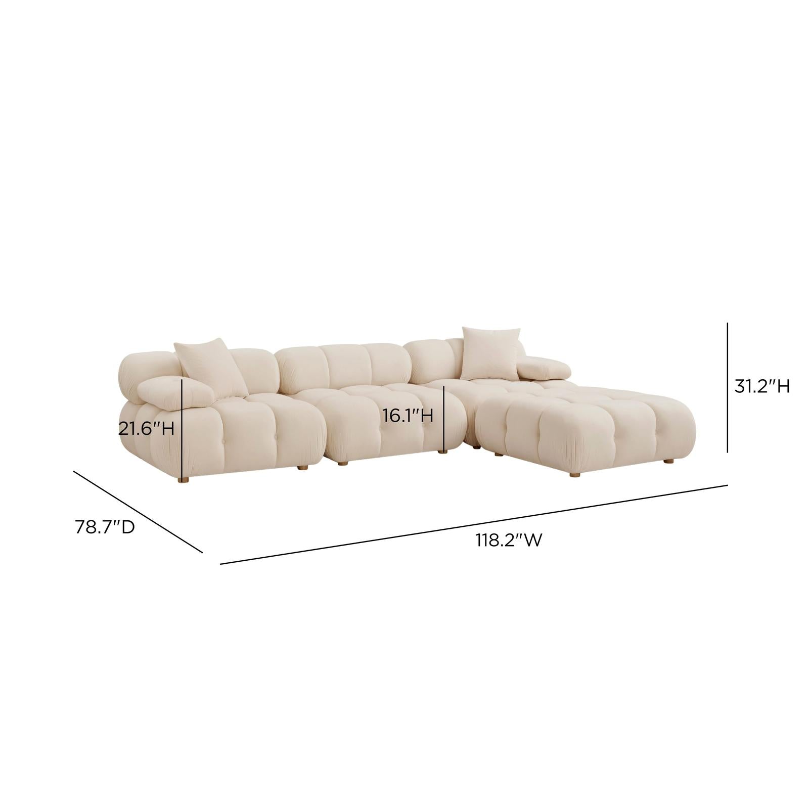 TOV Furniture Calliope 4-Piece Performance Modular Sectional