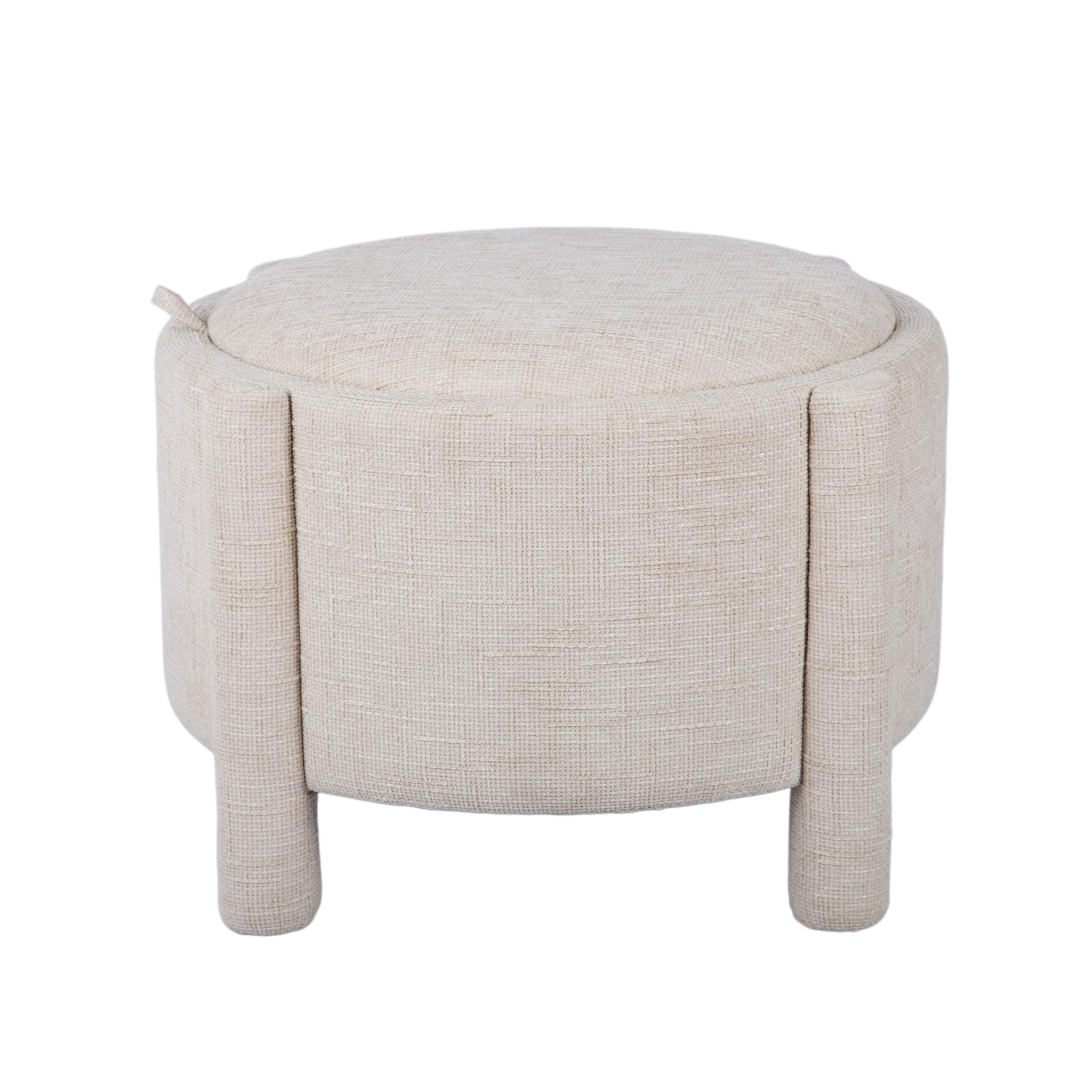 TOV Furniture Bellamy Railroad Chenille Storage Stool With Reversible Tray Top