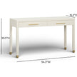 TOV Furniture Dani Cream Faux Shagreen 2-Drawer Console Table