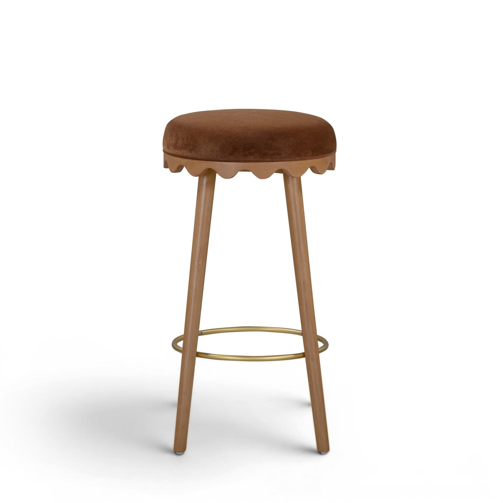 TOV Furniture Oodle Performance Vegan Mohair Bar Stool