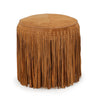 TOV Furniture Daphne Round Suede Fringe Ottoman