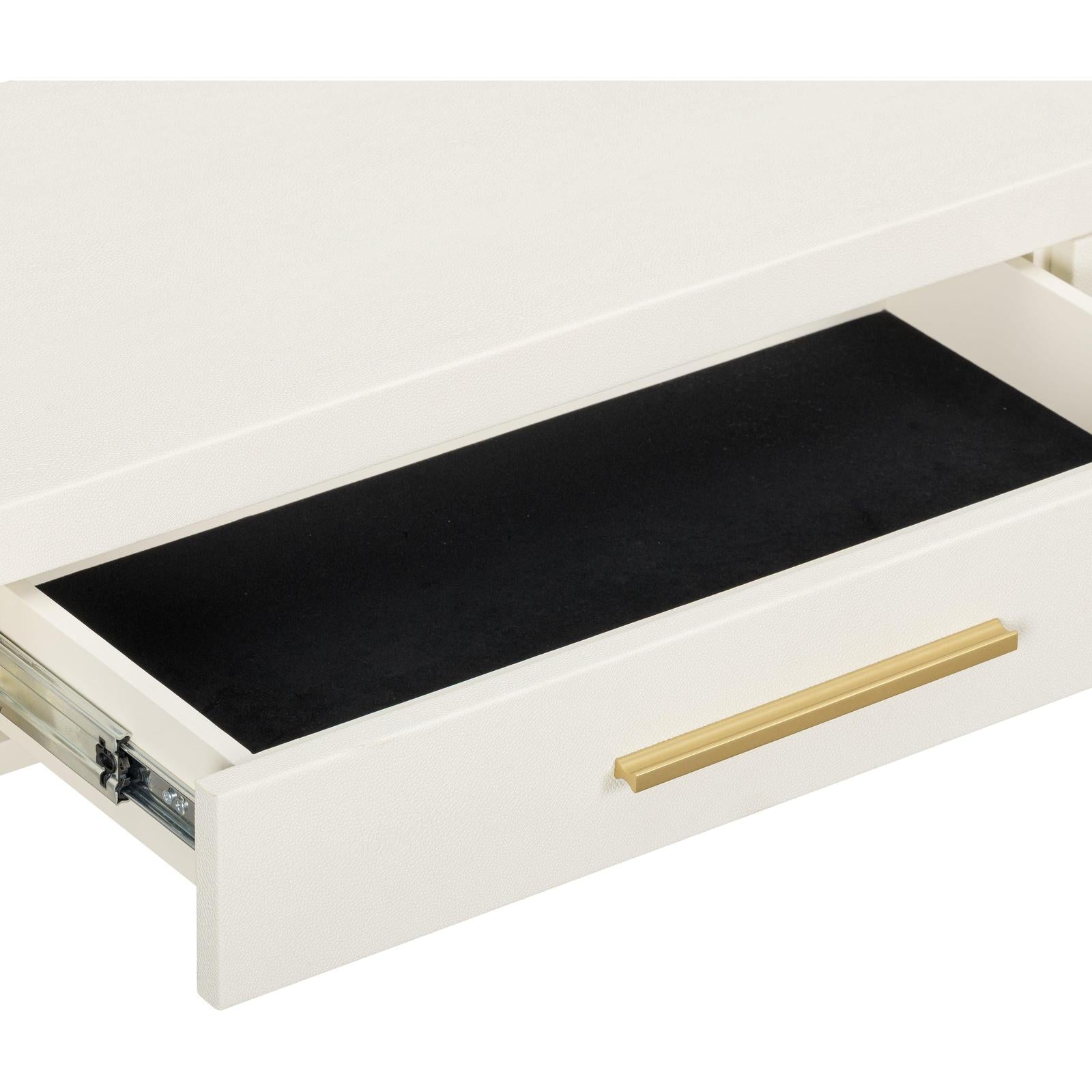 TOV Furniture Dani Cream Faux Shagreen 2-Drawer Console Table