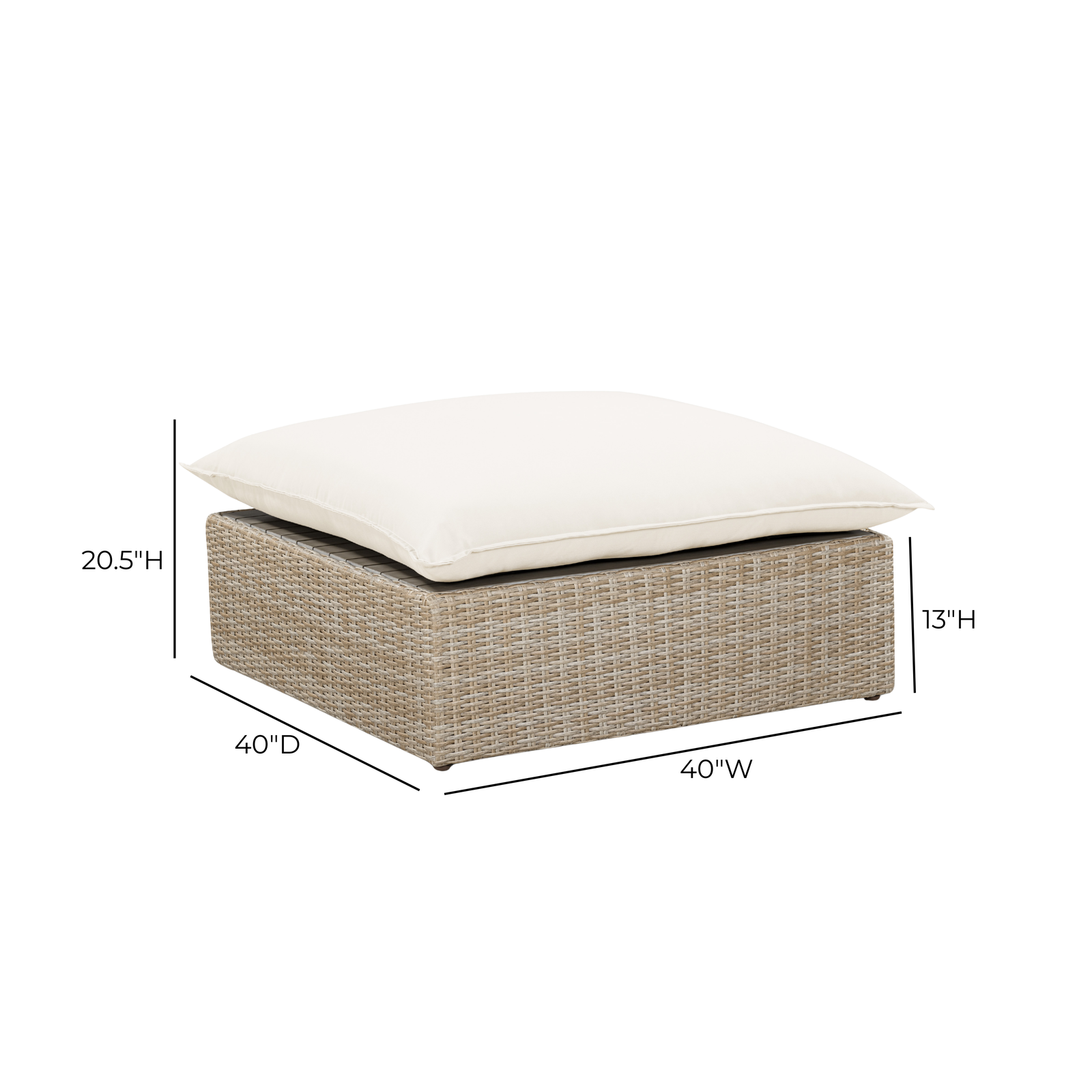 TOV Furniture Cali Performance Fabric & Wicker Outdoor Modular Components