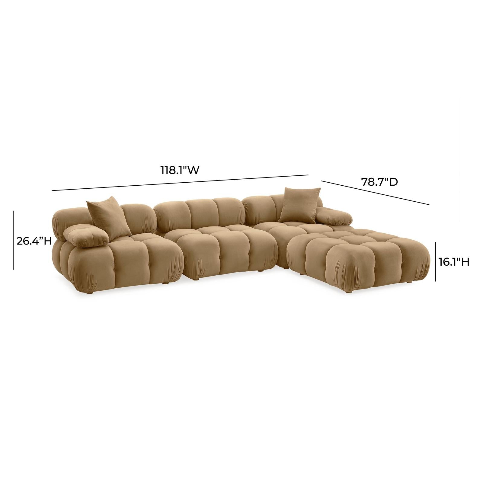 TOV Furniture Calliope 4-Piece Performance Modular Sectional