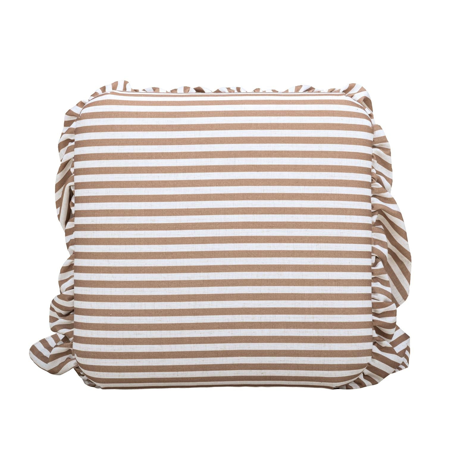 TOV Furniture Gertrude Striped Performance Linen Skirted Ottoman
