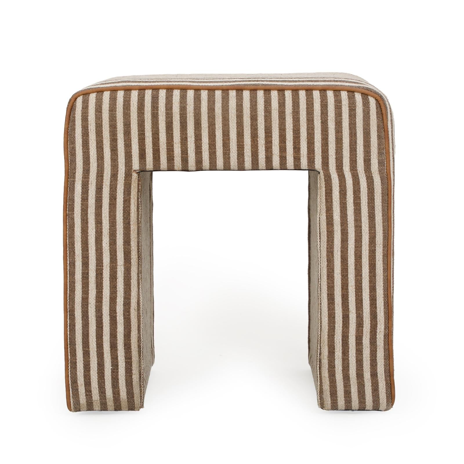 TOV Furniture Byron Square Cotton Jute Ottoman