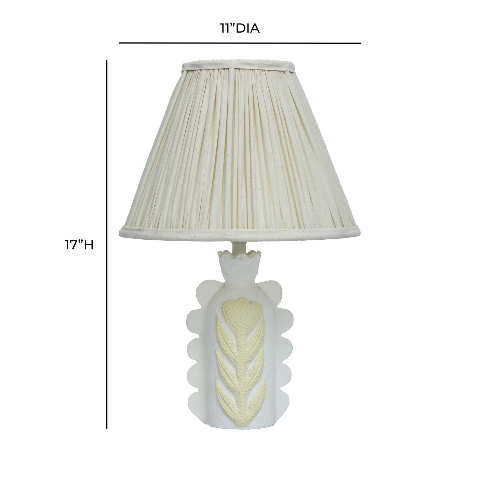 TOV Furniture Edith Scalloped Papier Mache Flower Pleated Table Lamp