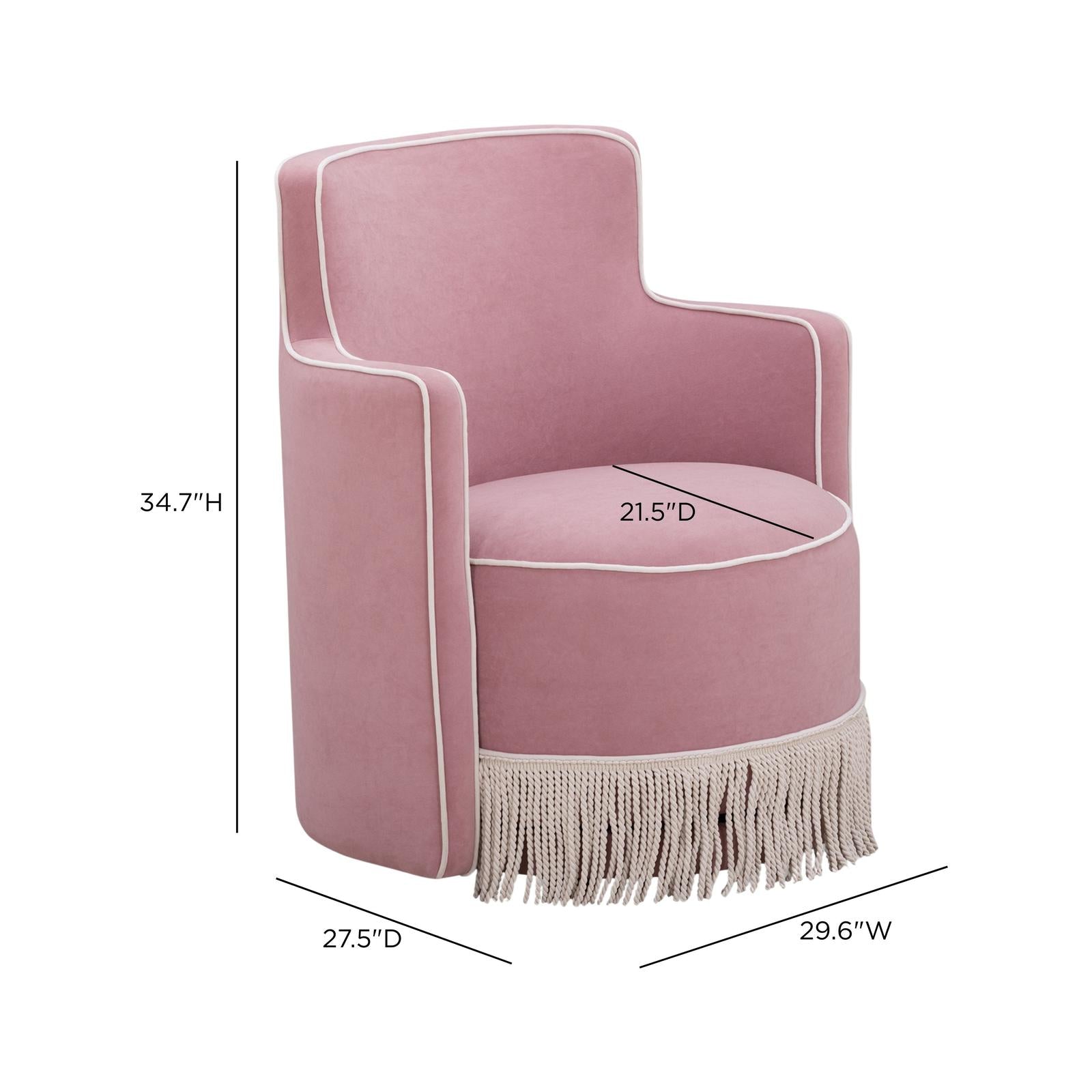 TOV Furniture Passe Tasseled Velvet Swivel Accent Chair
