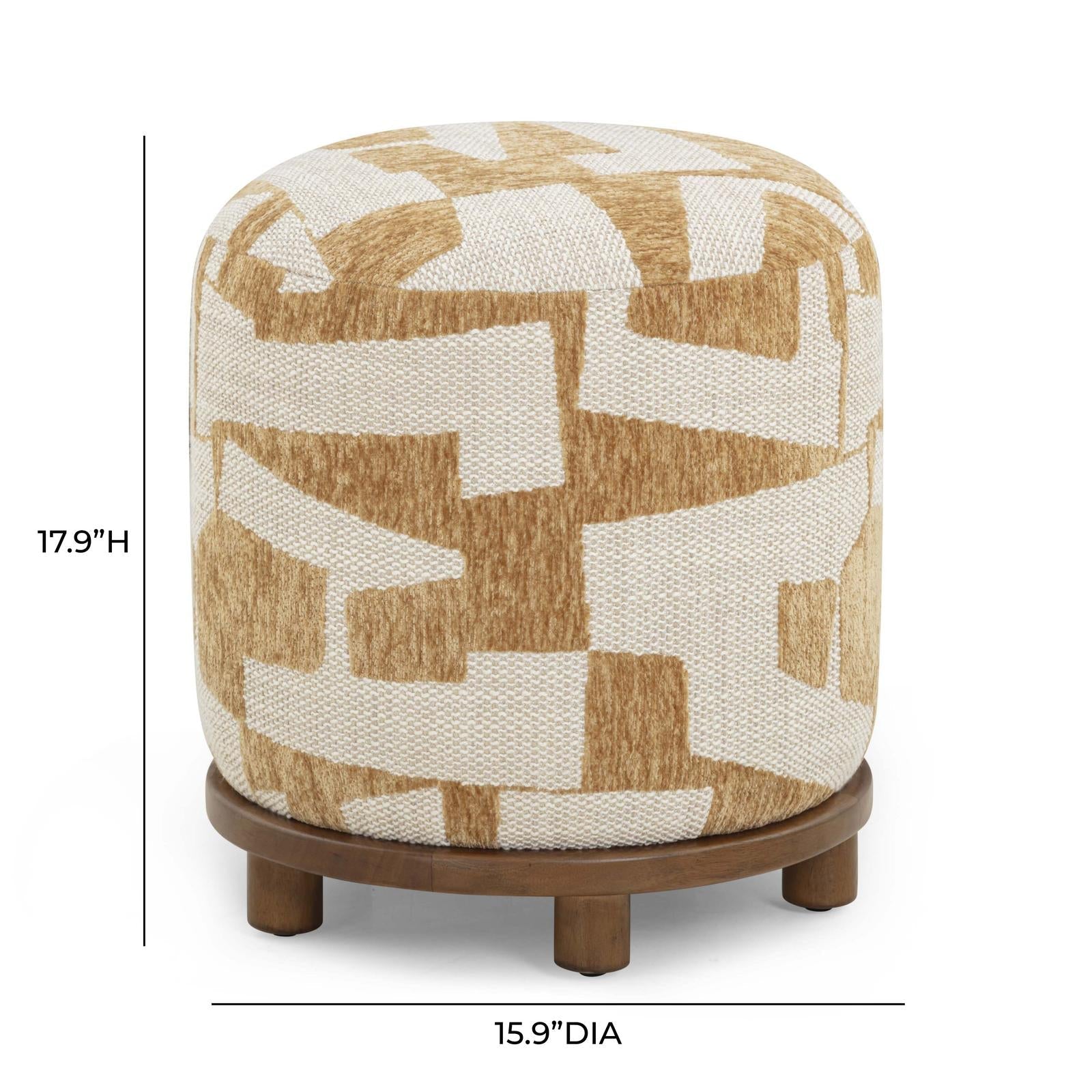 TOV Furniture Bisou Performance Jacquard Ottoman