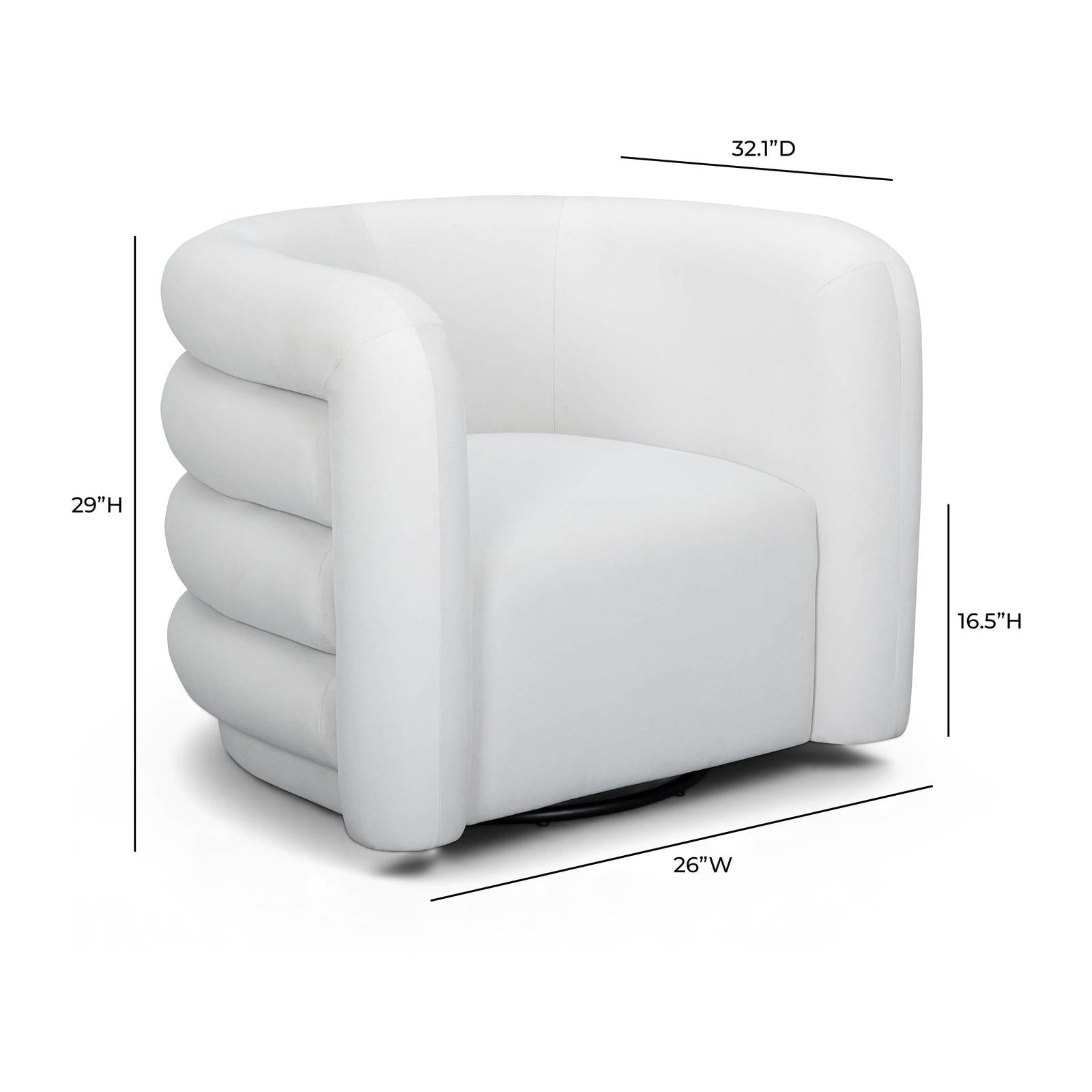 TOV Furniture Curves Performance Velvet Swivel Accent Chair