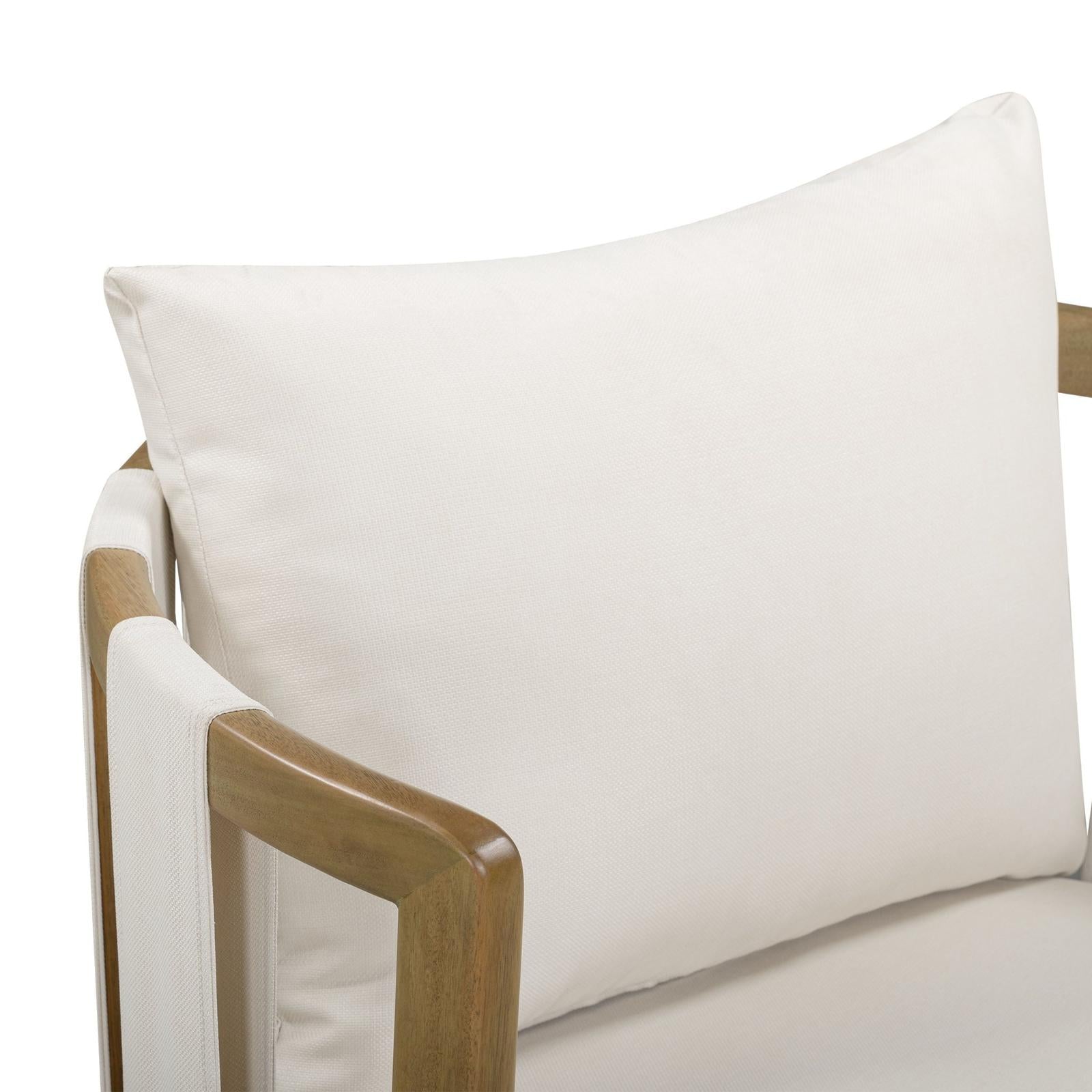 TOV Furniture Paolo Cream Upcycled Basketweave Fabric Outdoor Accent Chair