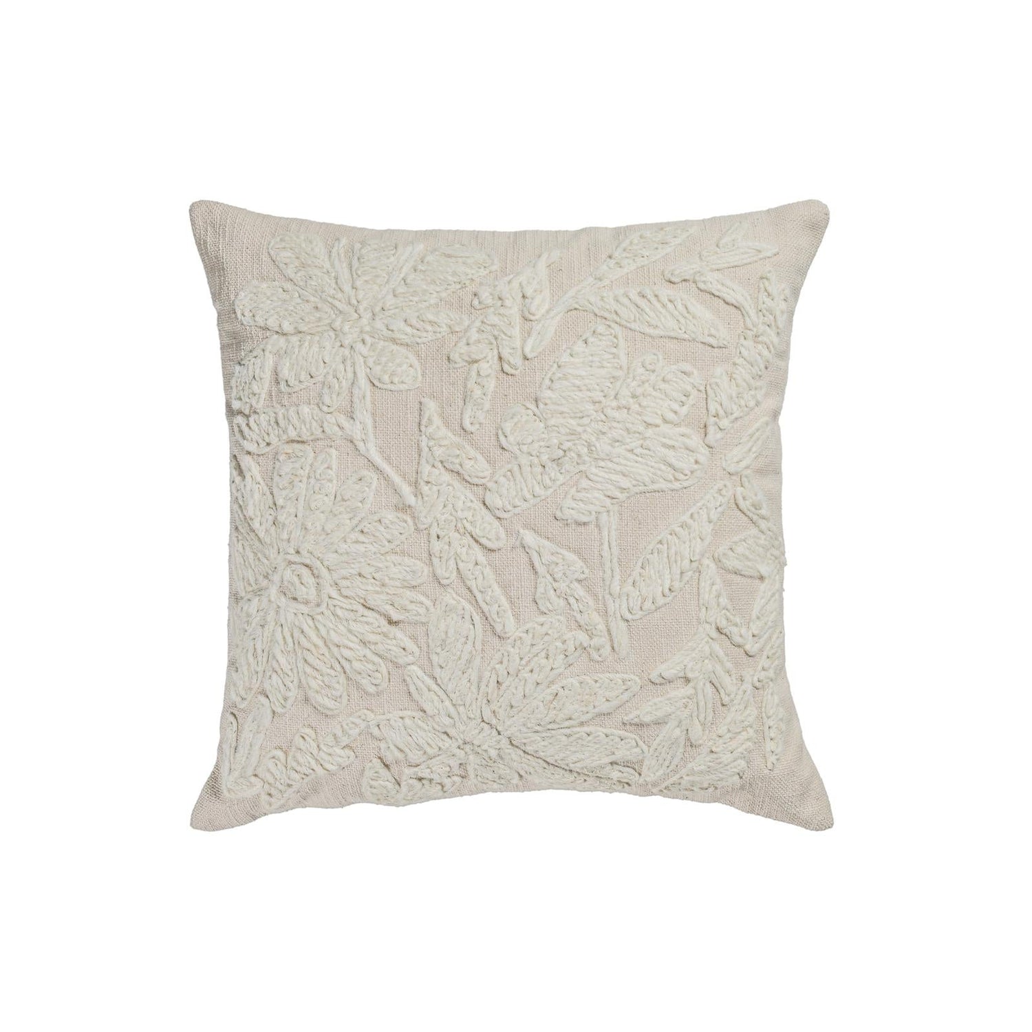 TOV Furniture Tabitha 24" Euro Size Square Embroidered Throw Pillow