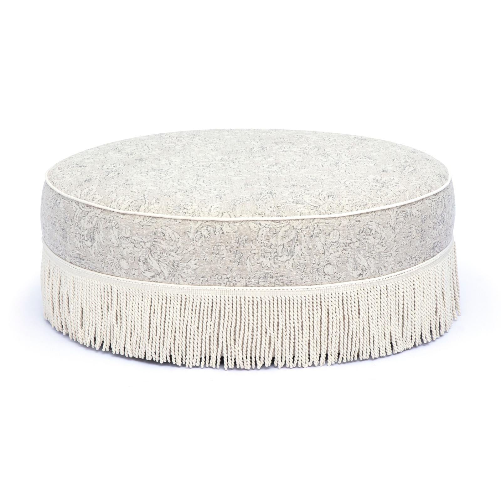TOV Furniture Tassy Tasseled Round Ottoman