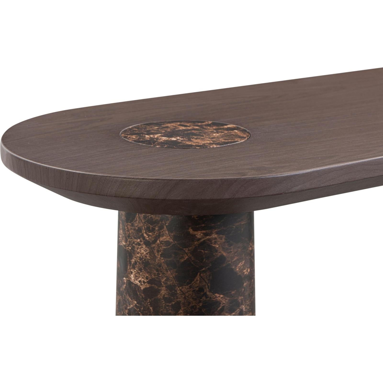 TOV Furniture Braya Faux Emperador Marble Console Table