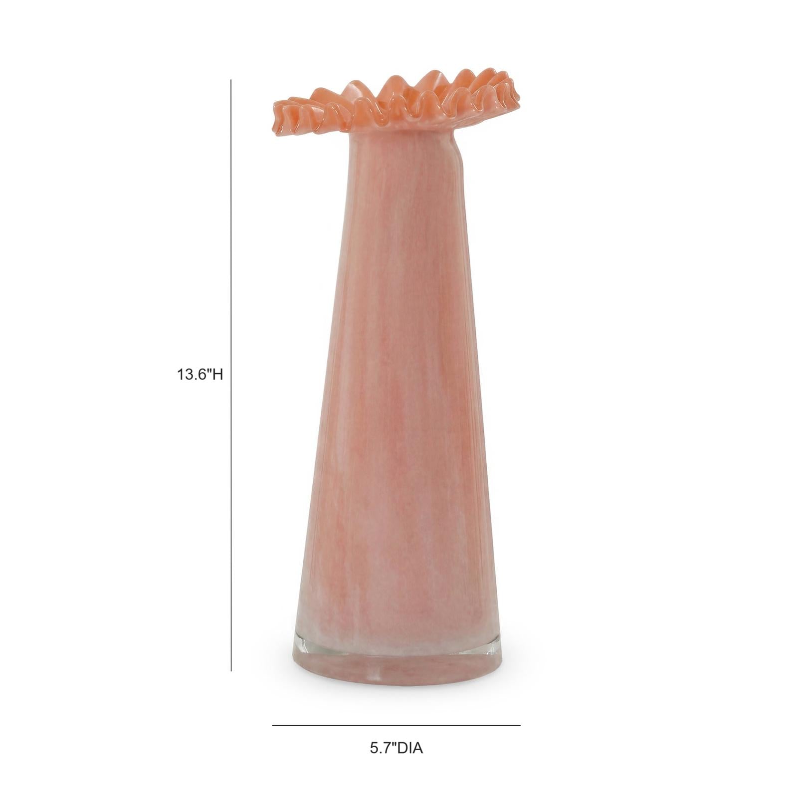 TOV Furniture Ruff Ombre Pink Glass Vase