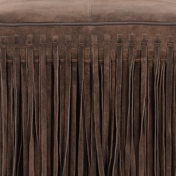 TOV Furniture Daphne Square Suede Fringe Ottoman