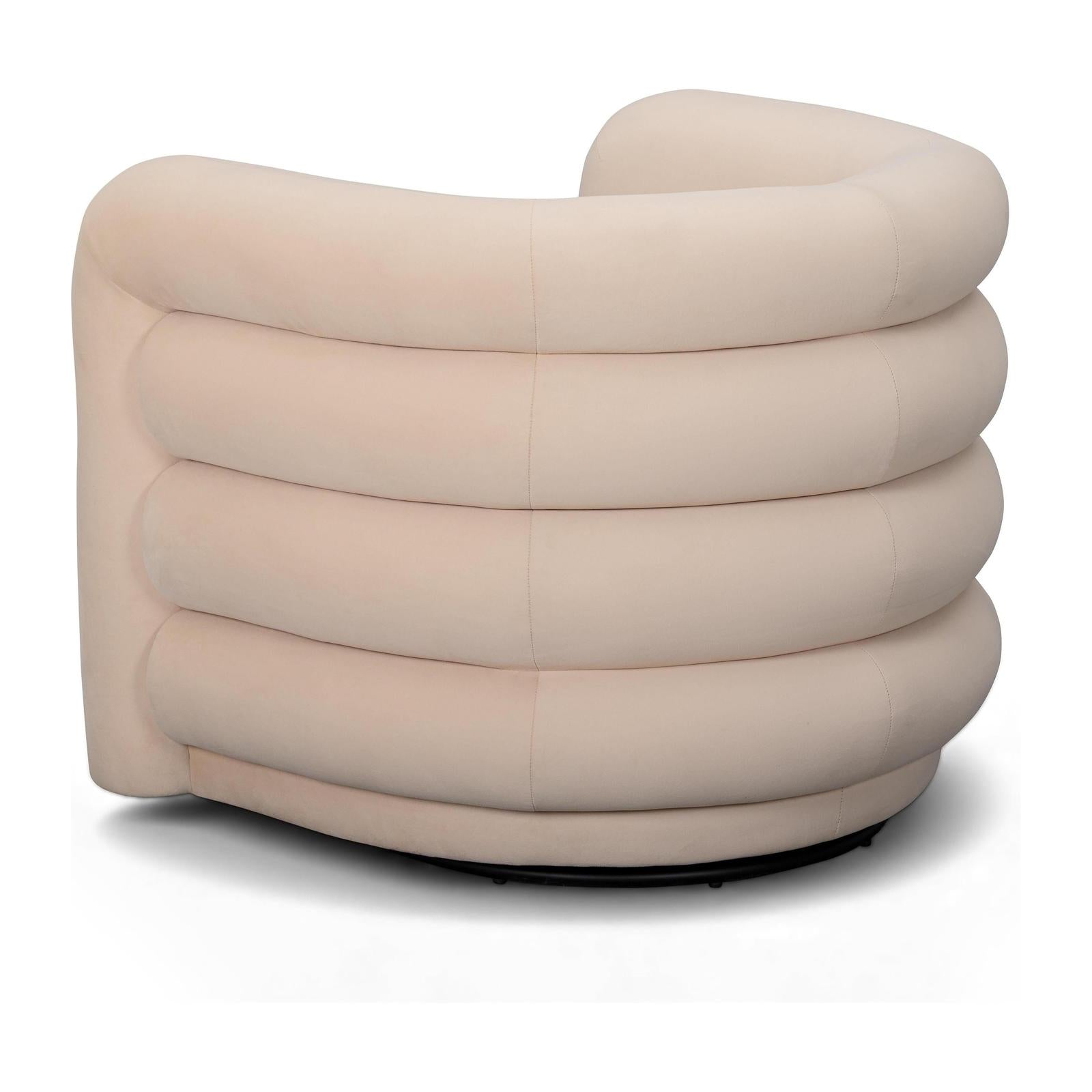 TOV Furniture Curves Performance Velvet Swivel Accent Chair