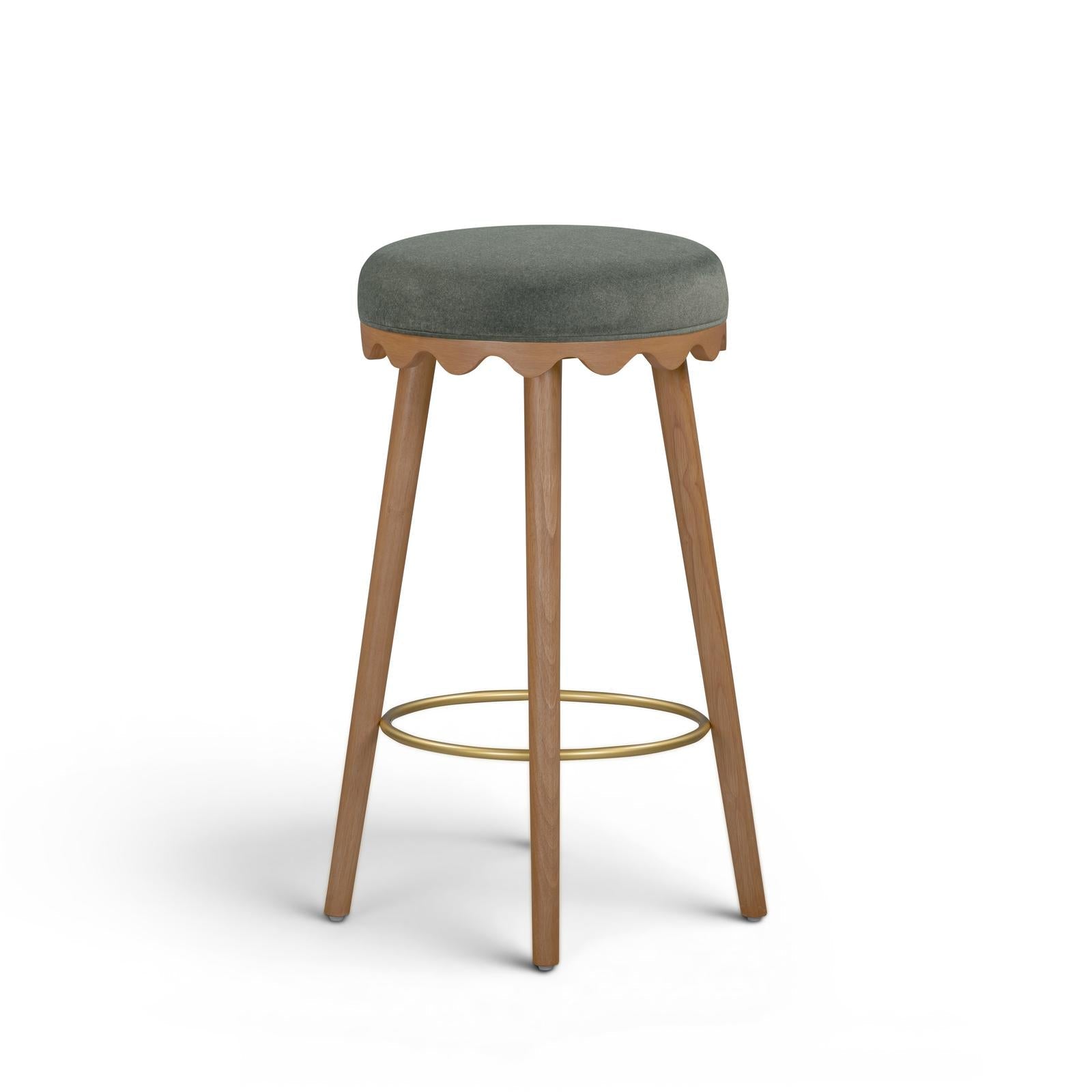 TOV Furniture Oodle Performance Vegan Mohair Bar Stool
