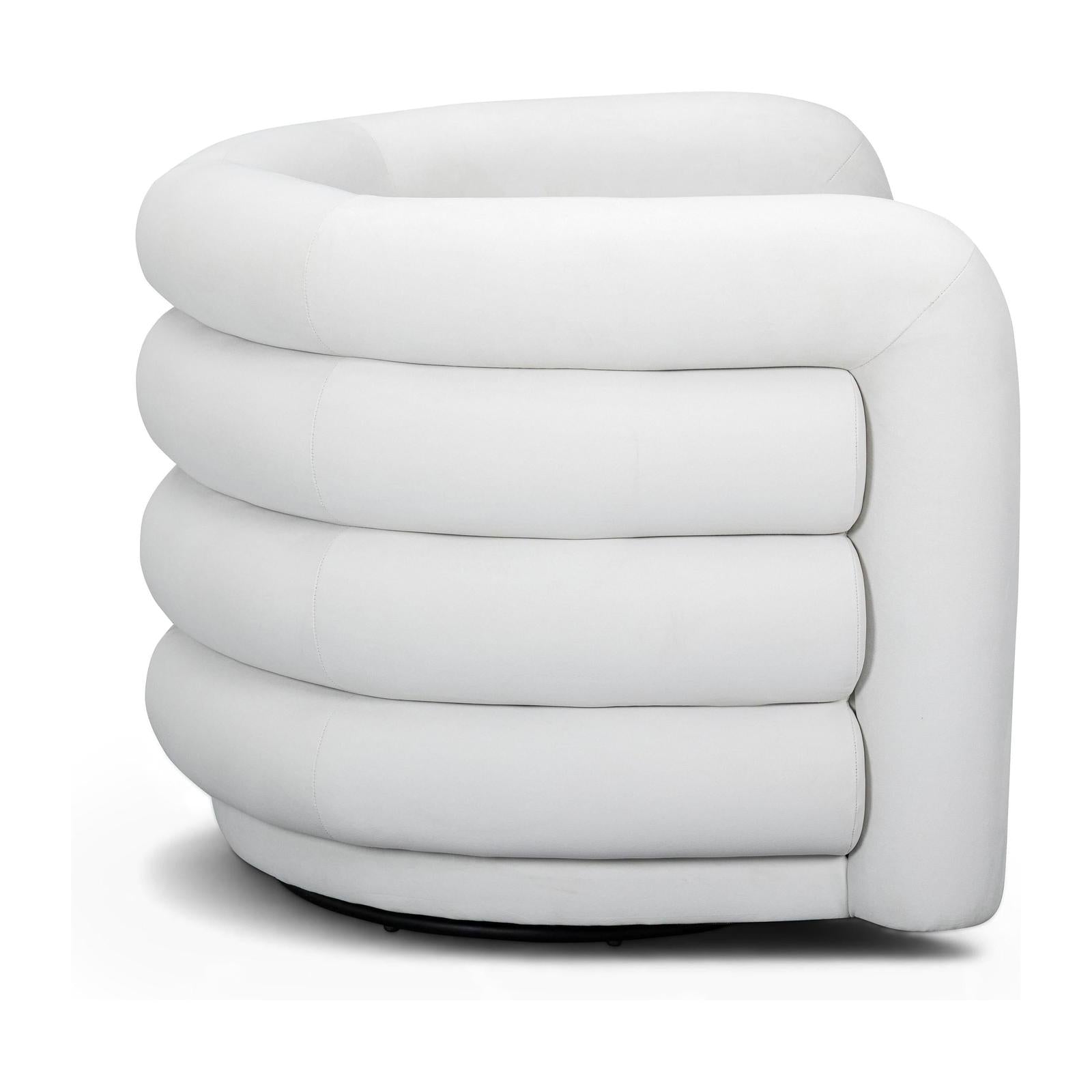 TOV Furniture Curves Performance Velvet Swivel Accent Chair