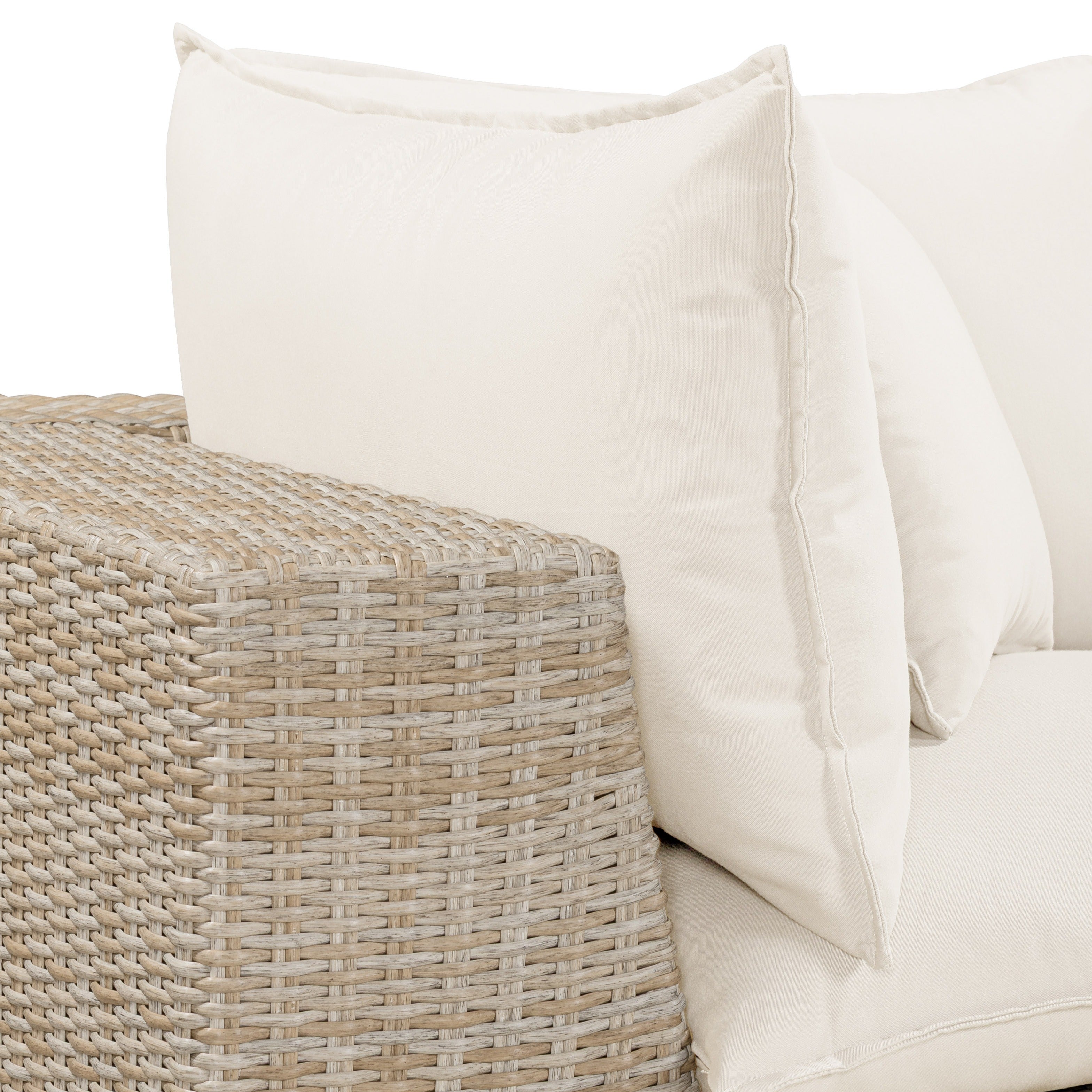 TOV Furniture Cali 4-Piece Performance Fabric & Wicker Outdoor Sectional