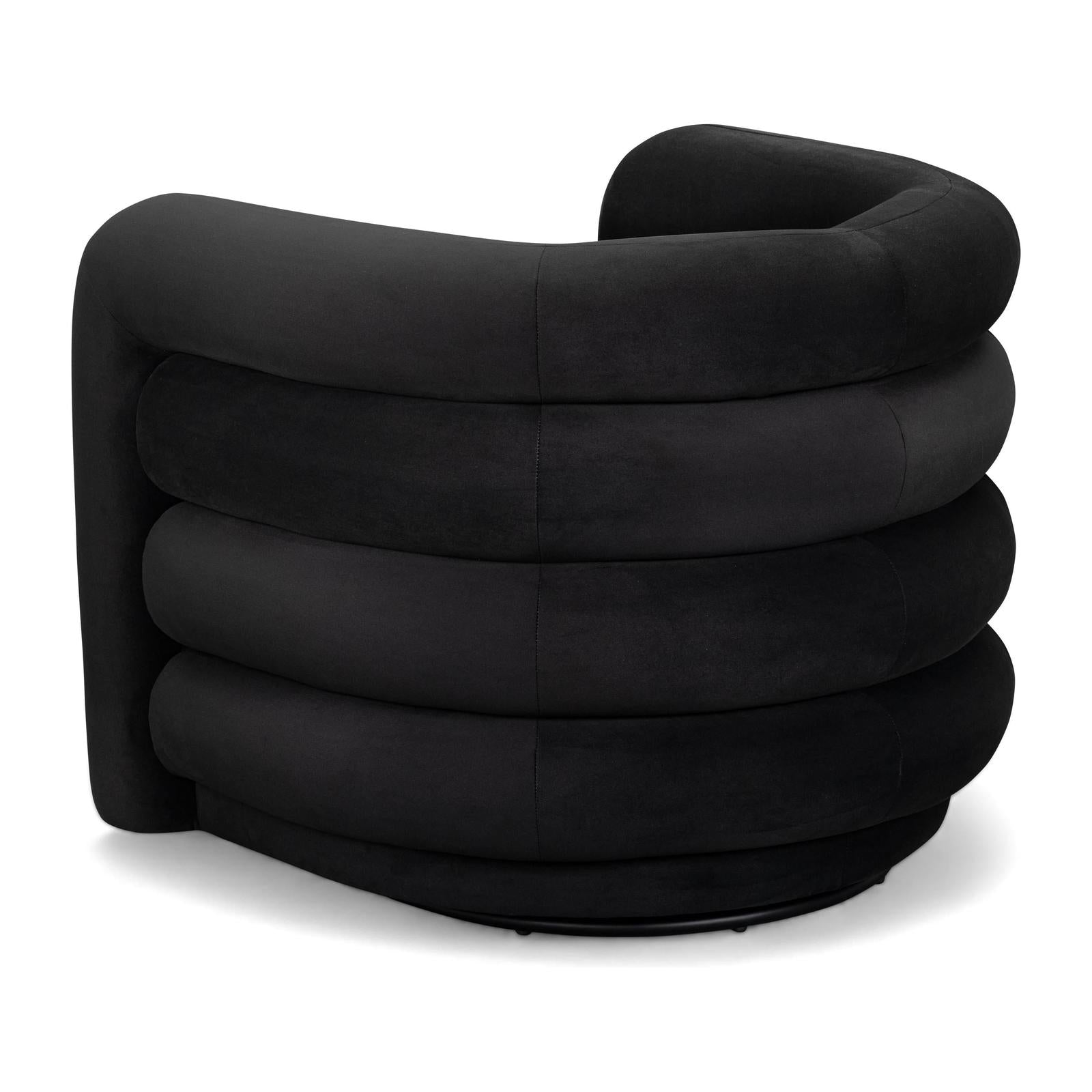 TOV Furniture Curves Performance Velvet Swivel Accent Chair