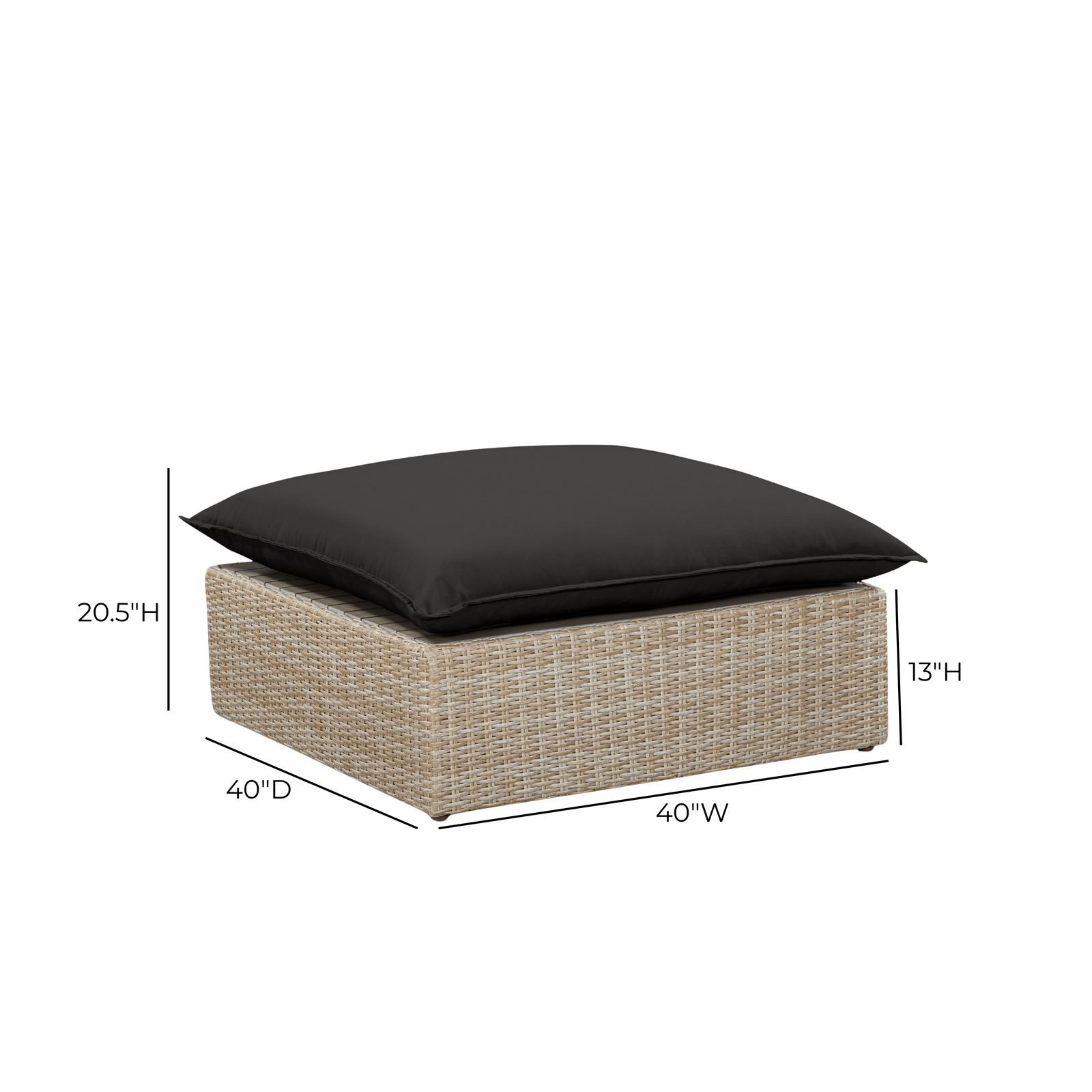 TOV Furniture Cali Performance Fabric & Wicker Outdoor Modular Components