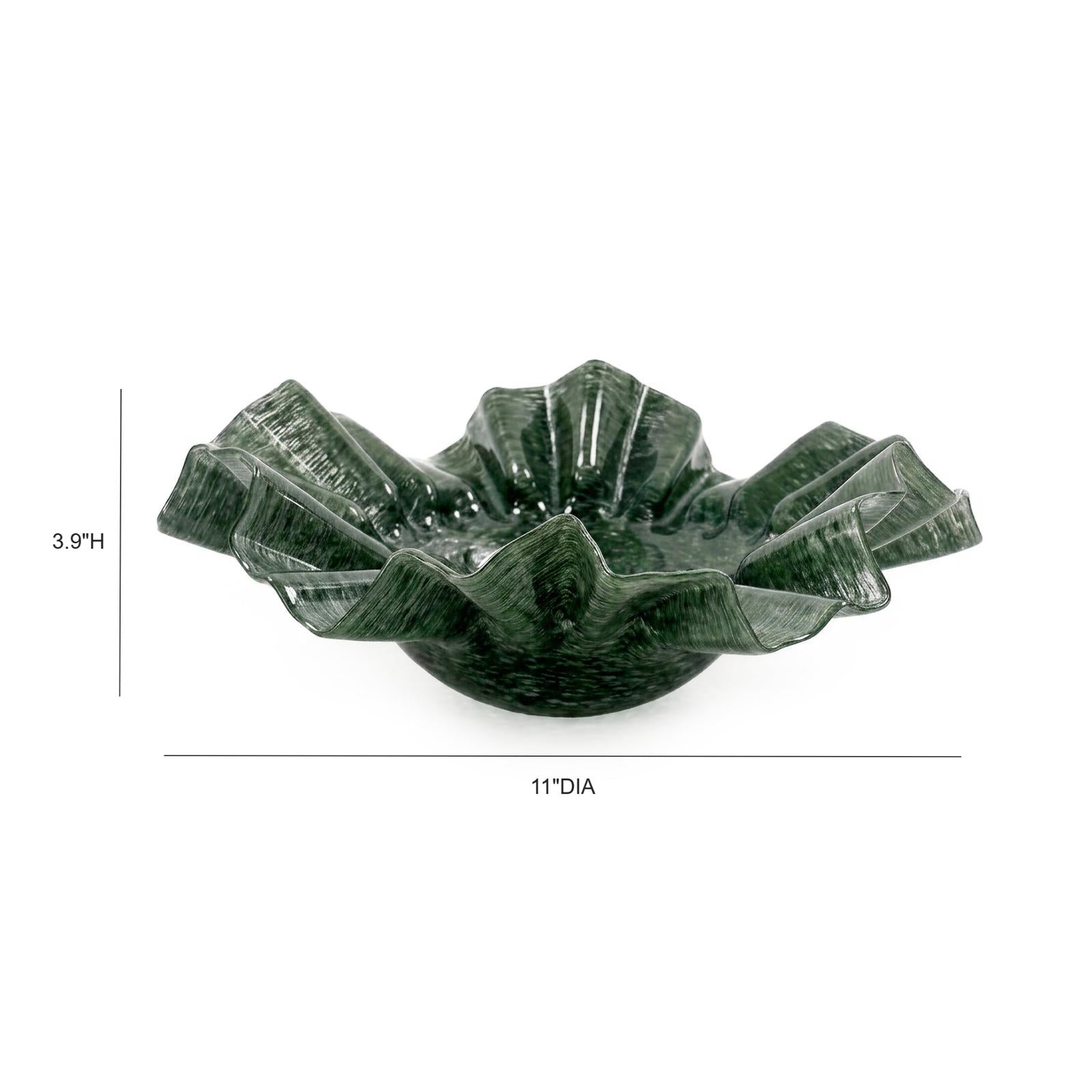 TOV Furniture Col Green Glass Bowl
