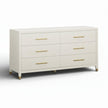 TOV Furniture Dani Cream Faux Shagreen Drawer Dresser