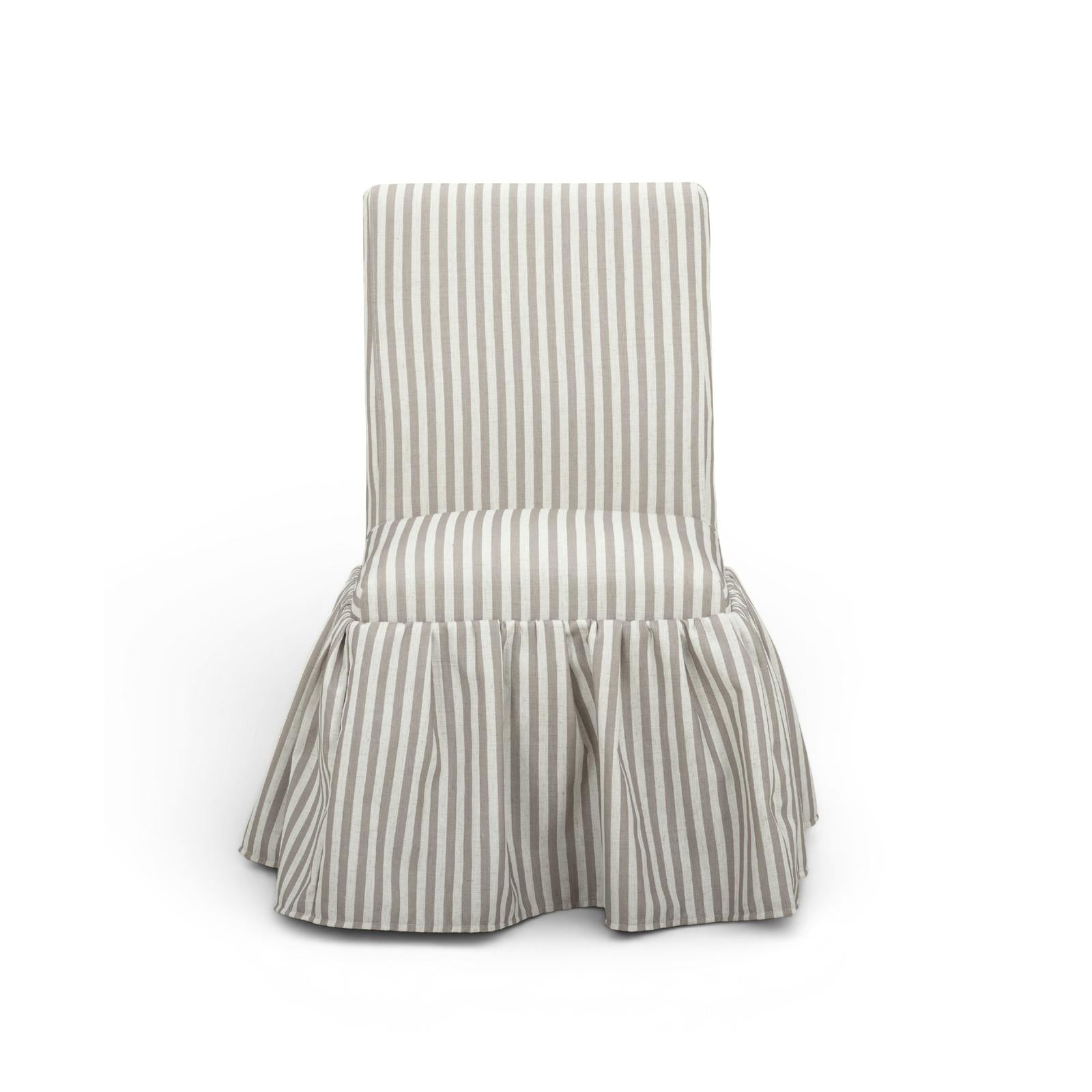 TOV Furniture Gertrude Striped Performance Linen Skirted Dining Chair