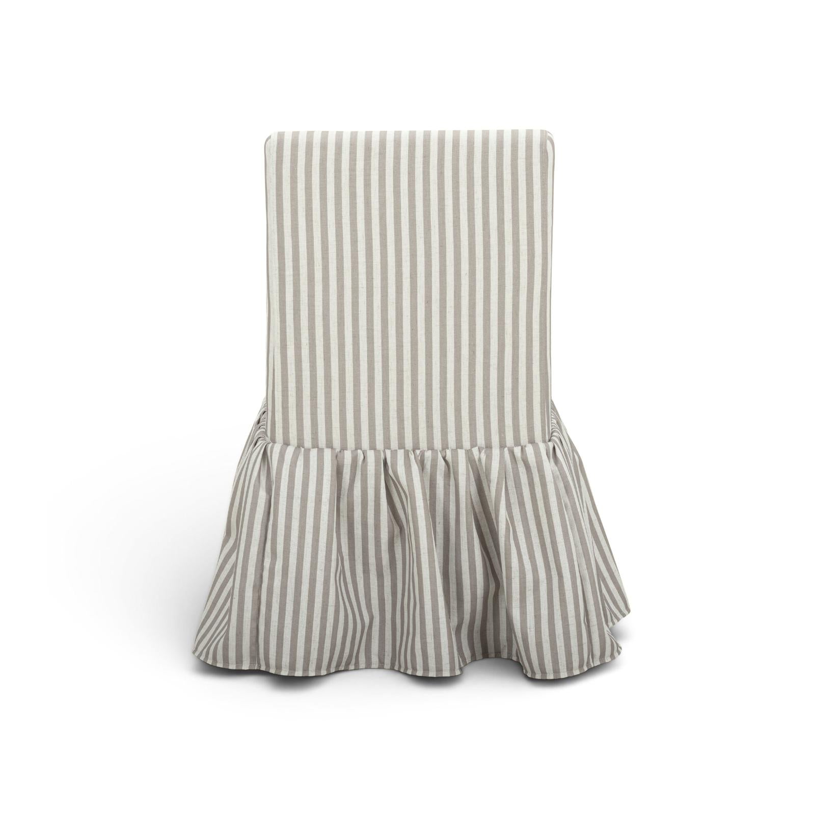 TOV Furniture Gertrude Striped Performance Linen Skirted Dining Chair
