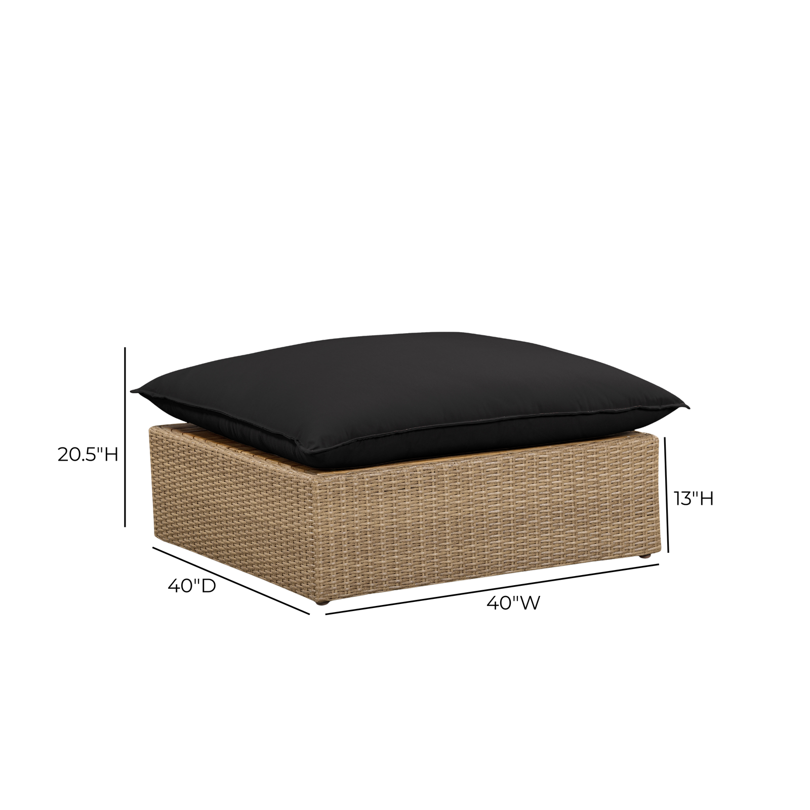 TOV Furniture Cali Performance Fabric & Wicker Outdoor Modular Components