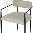 TOV Furniture Forte Cream Linen Forged Iron Dining Chair