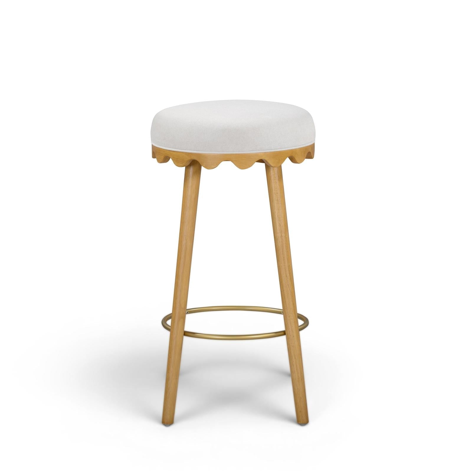 TOV Furniture Oodle Performance Vegan Mohair Bar Stool