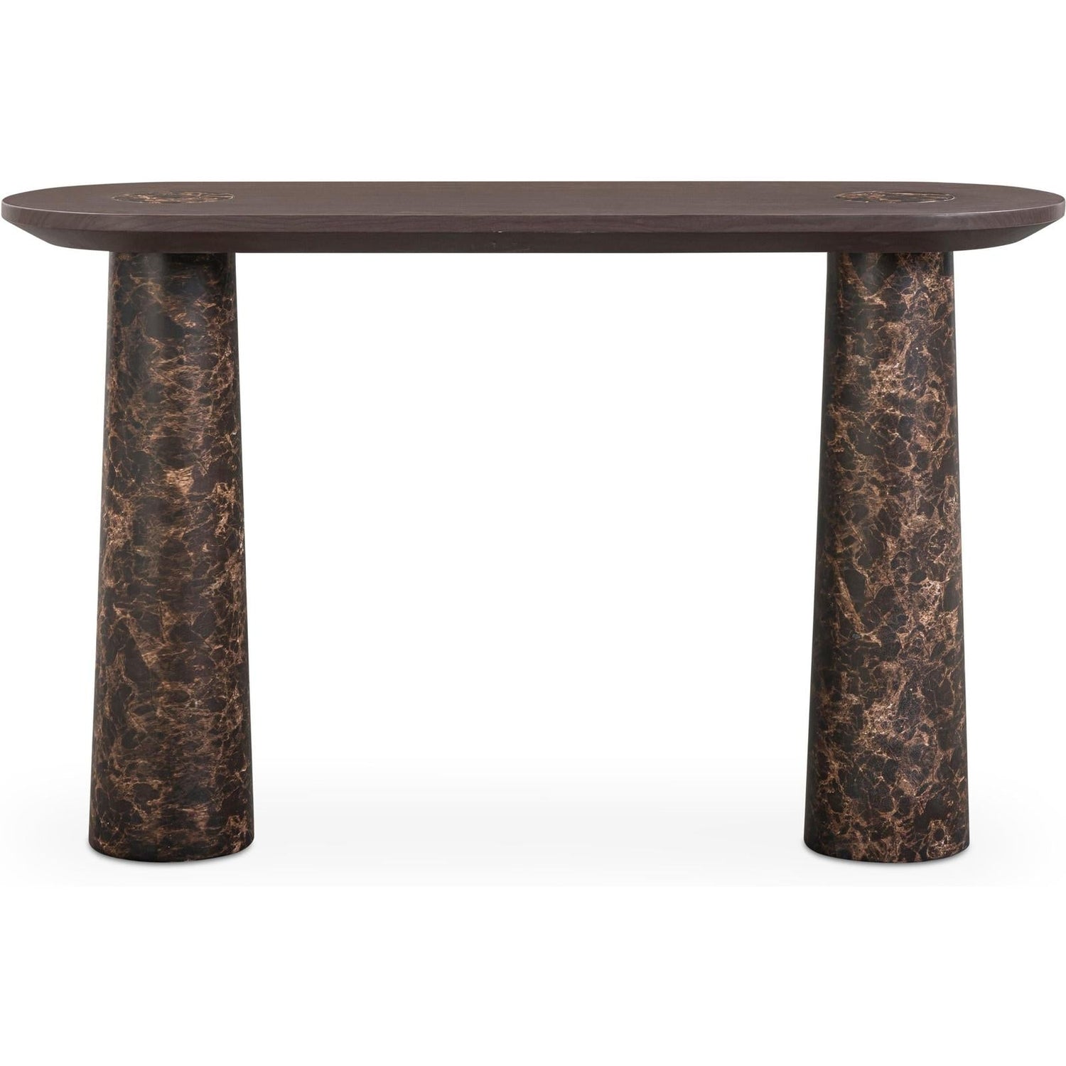 TOV Furniture Braya Faux Emperador Marble Console Table