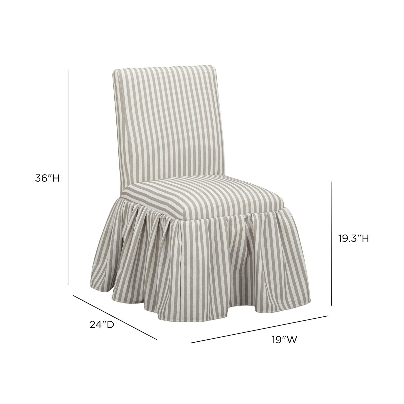 TOV Furniture Gertrude Striped Performance Linen Skirted Dining Chair