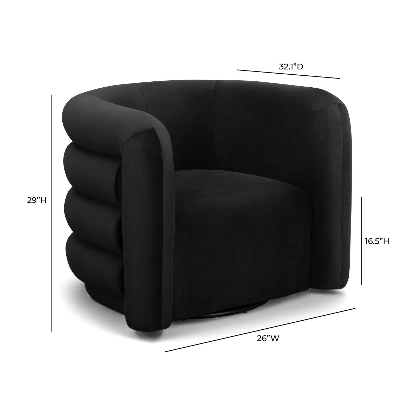 TOV Furniture Curves Performance Velvet Swivel Accent Chair