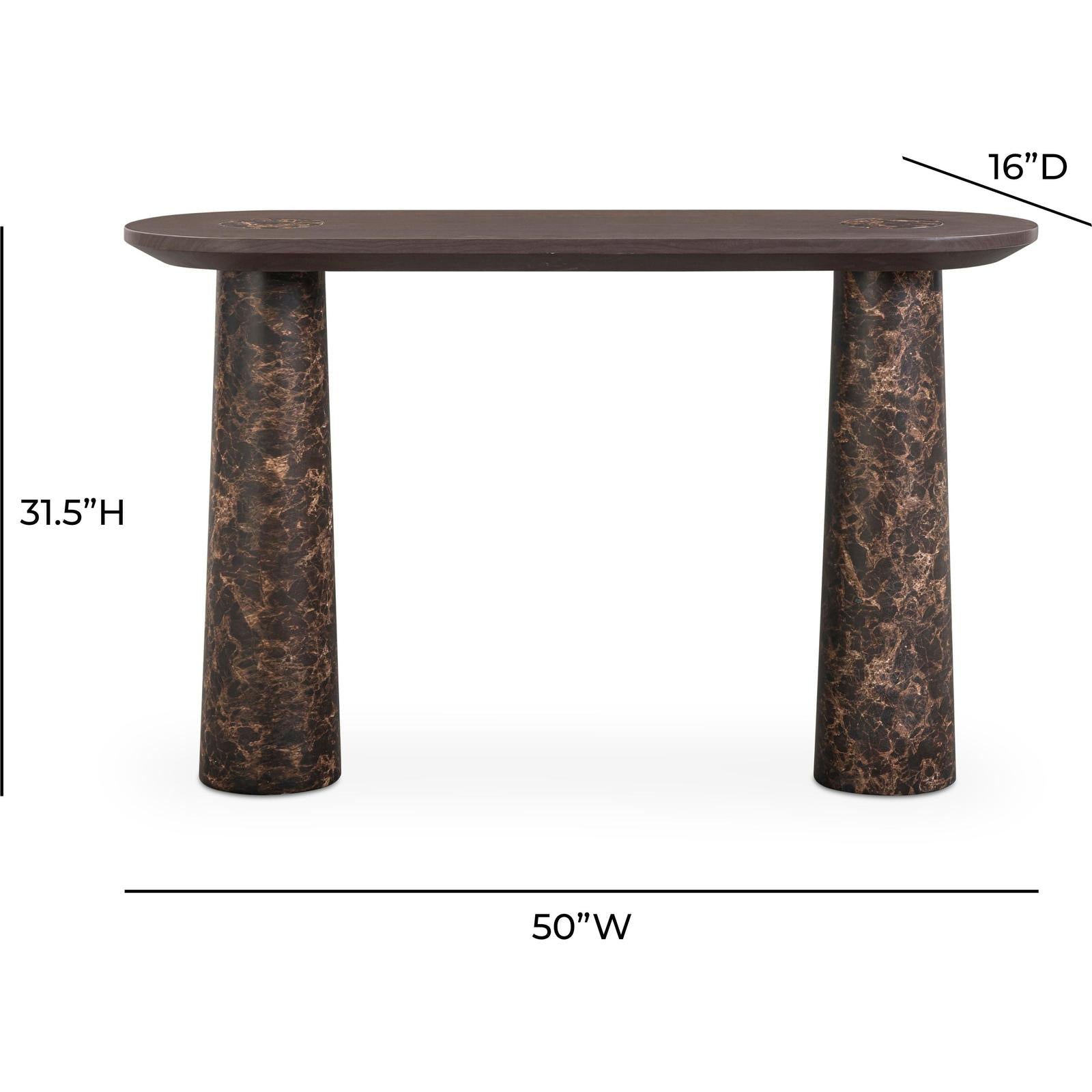 TOV Furniture Braya Faux Emperador Marble Console Table