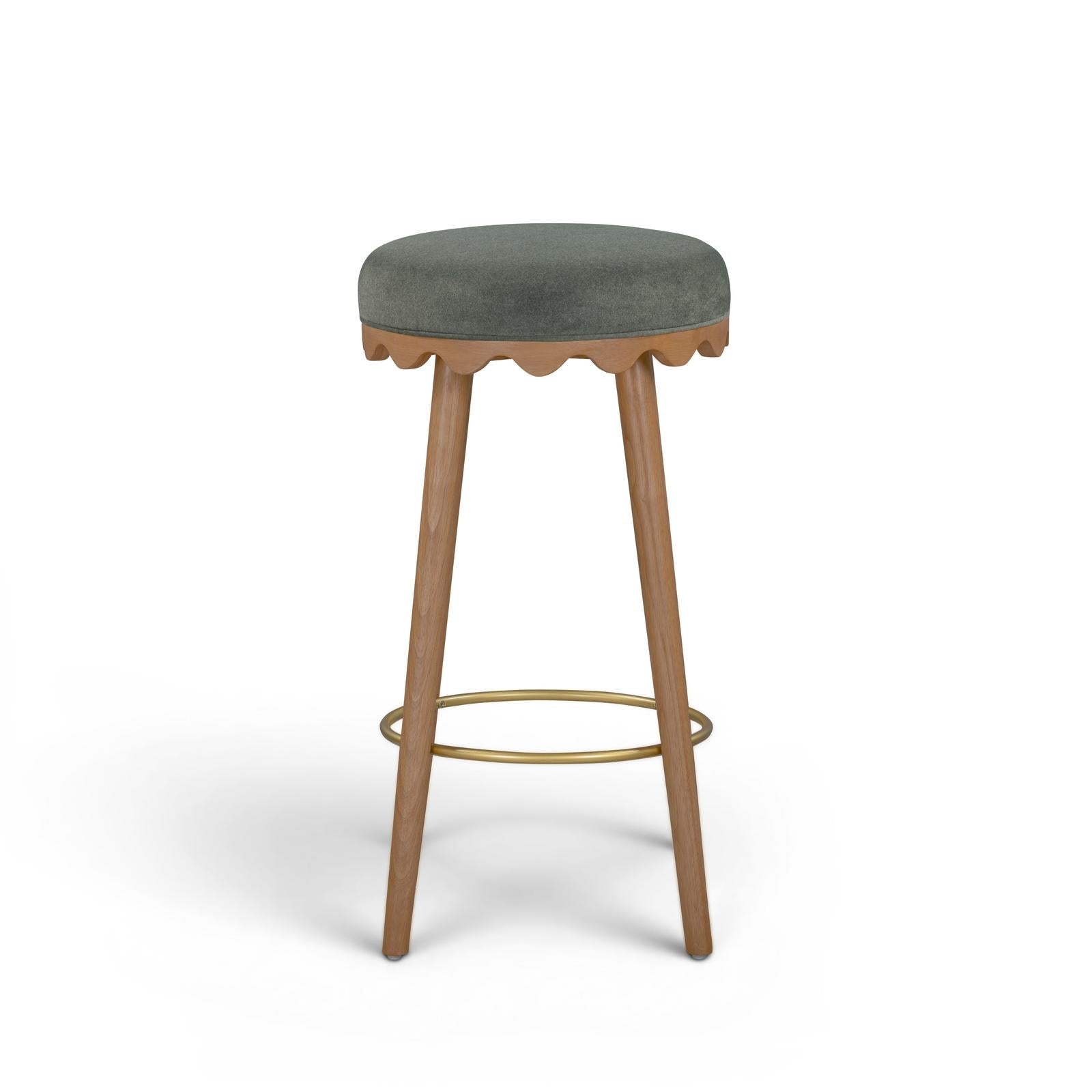 TOV Furniture Oodle Performance Vegan Mohair Bar Stool