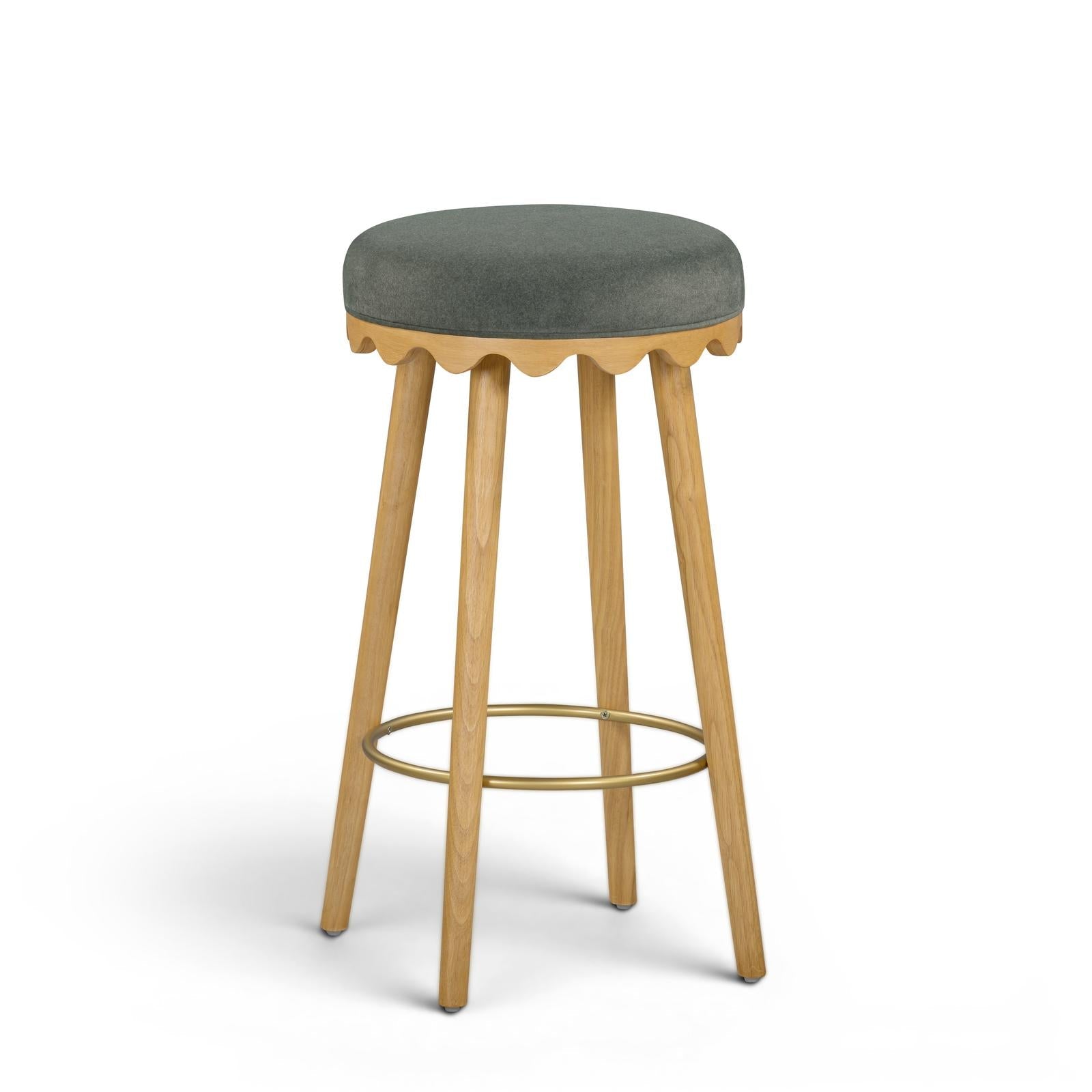 TOV Furniture Oodle Performance Vegan Mohair Bar Stool