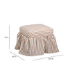 TOV Furniture Gertrude Striped Performance Linen Skirted Ottoman