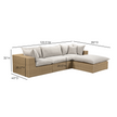 TOV Furniture Cali 4-Piece Performance Fabric & Wicker Outdoor Sectional