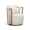 TOV Furniture Paolo Cream Upcycled Basketweave Fabric Outdoor Accent Chair