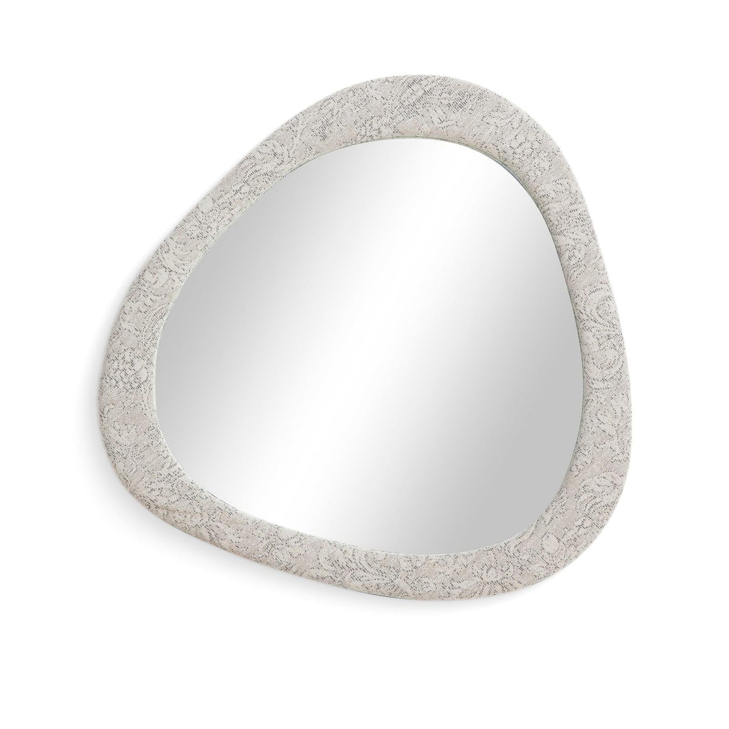TOV Furniture Klaryss 32"X25" Neutral Floral Jacquard Wall Mirror