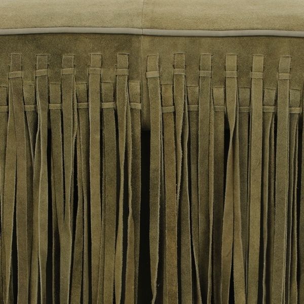 TOV Furniture Daphne Square Suede Fringe Ottoman