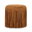 TOV Furniture Daphne Round Suede Fringe Ottoman