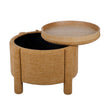 TOV Furniture Bellamy Railroad Chenille Storage Stool With Reversible Tray Top