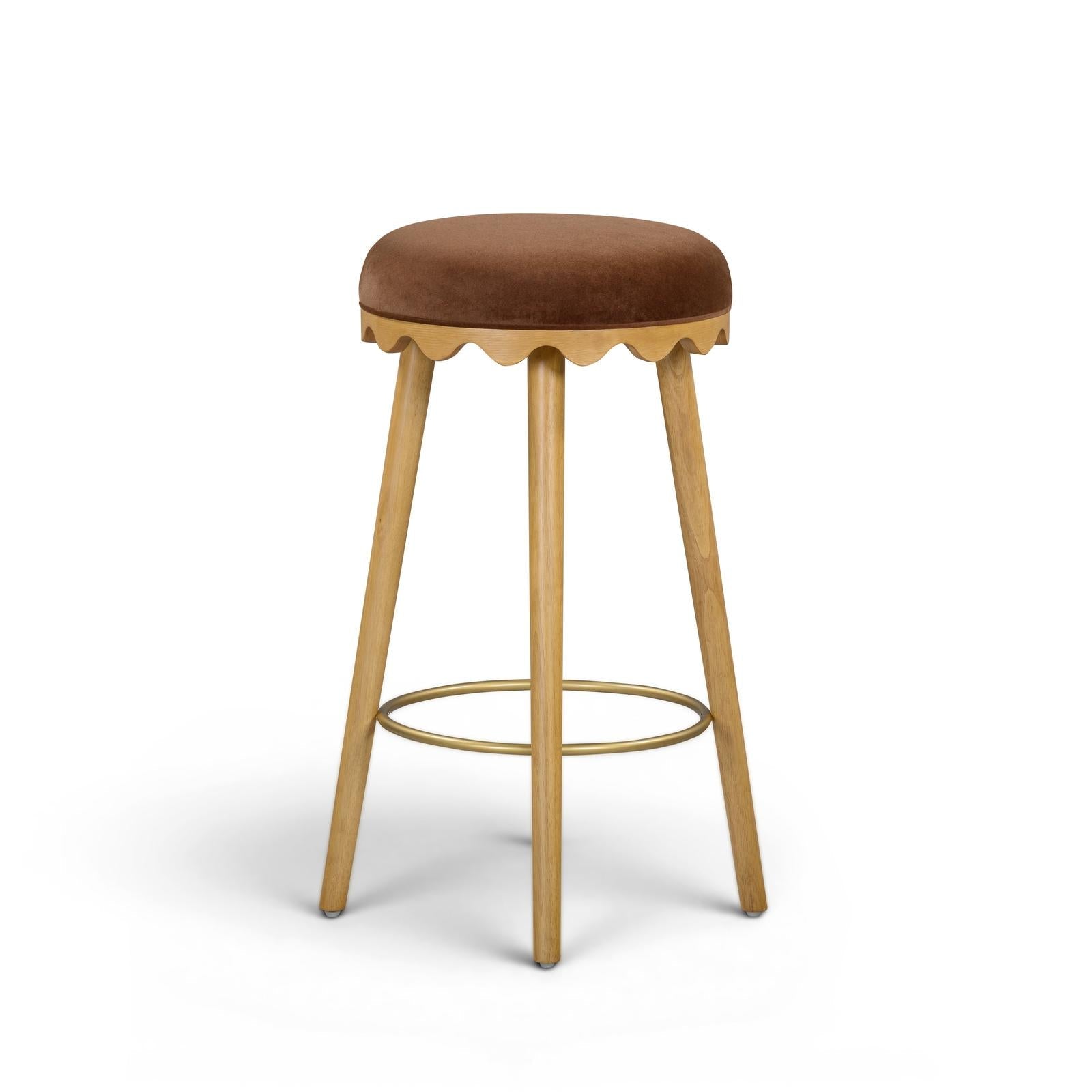 TOV Furniture Oodle Performance Vegan Mohair Bar Stool
