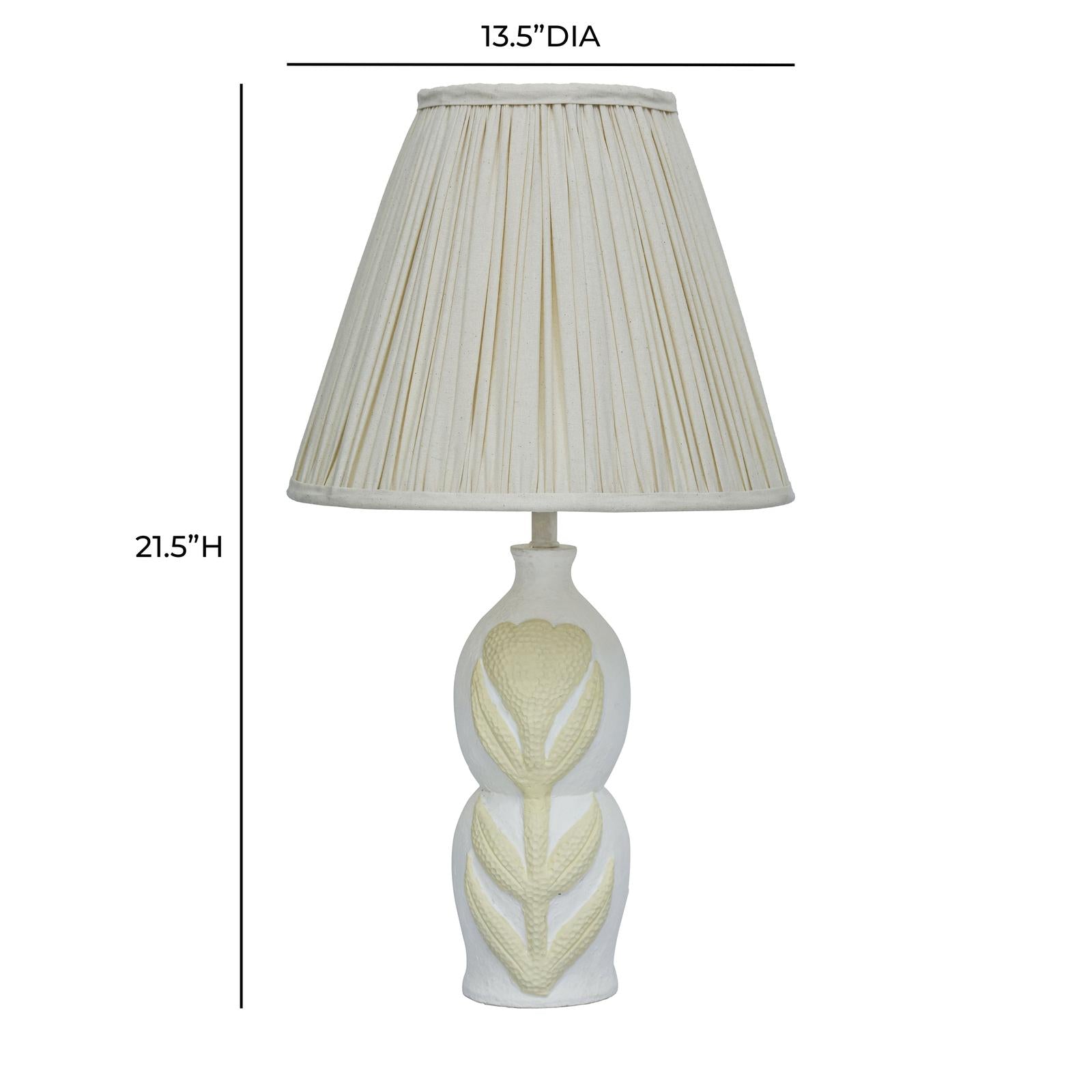 TOV Furniture Edith Curved Papier Mache Flower Pleated Table Lamp